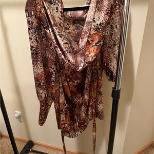 Snakeskin Print Wrap Dress